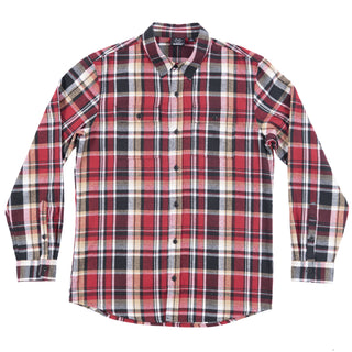 Buy red-black MENS WOVEN YD FLANNEL SHIRT - BJ8283
