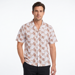 MENS S/S PRINTED TEXTURE WOVEN SHIRT - BR9257