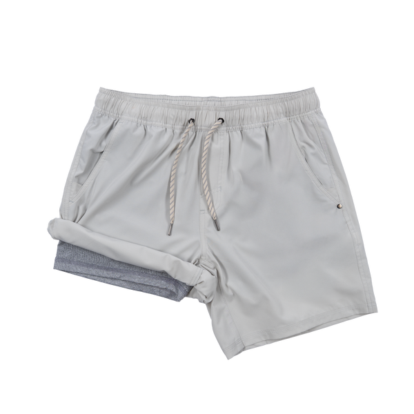 MENS ELASTIC WAISTBAND SHORT WITH LINER 7 INCH INSEAM - BU9856