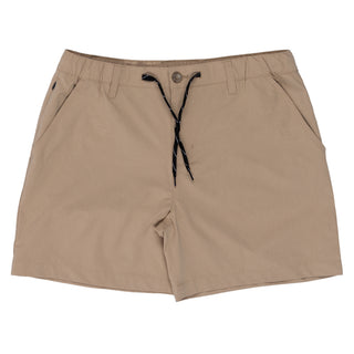 Buy khaki ZIP FRONT FULL ELASTIC 6 INCH SHORT - BU9866