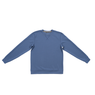 Buy deep-cyan TEXTURED JACQUARD CREW NECK - BV8110