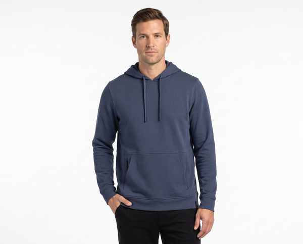 PULLOVER HOODIE WITH HIDDEN ZIPPER POCKET - BV8117