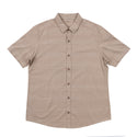 LINEN STRIPE CAMP COLLAR BUTTON UP - BU9259
