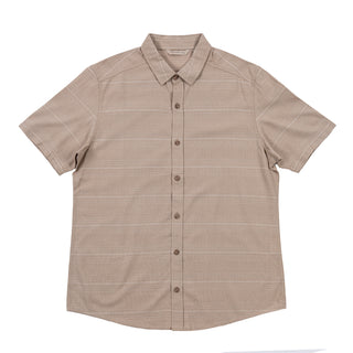 LINEN STRIPE CAMP COLLAR BUTTON UP - BU9259
