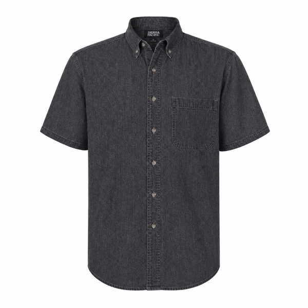 MENS SHORT SLEEVE COTTON DENIM SHIRT - S6211
