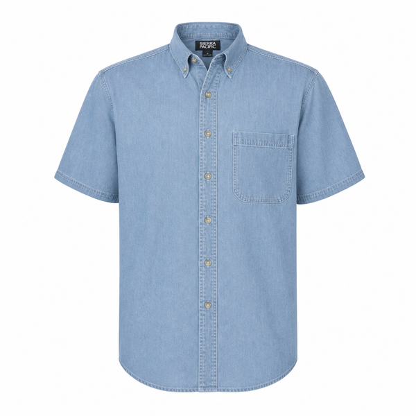MENS SHORT SLEEVE COTTON DENIM SHIRT - S6211