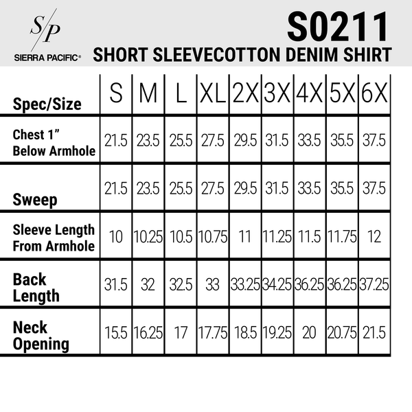 MENS S/S COTTON DENIM SHIRT - S0211