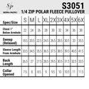 MENS 1/4 ZIP POLAR FLEECE PULLOVER - S3051