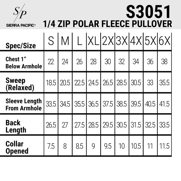 MENS 1/4 ZIP POLAR FLEECE PULLOVER - S3051