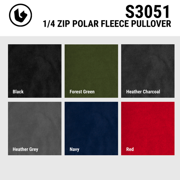 MENS 1/4 ZIP POLAR FLEECE PULLOVER - S3051