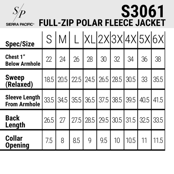 MENS FULL ZIP POLAR FLEECE JACKET - S3061