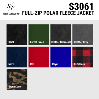 MENS FULL ZIP POLAR FLEECE JACKET - S3061