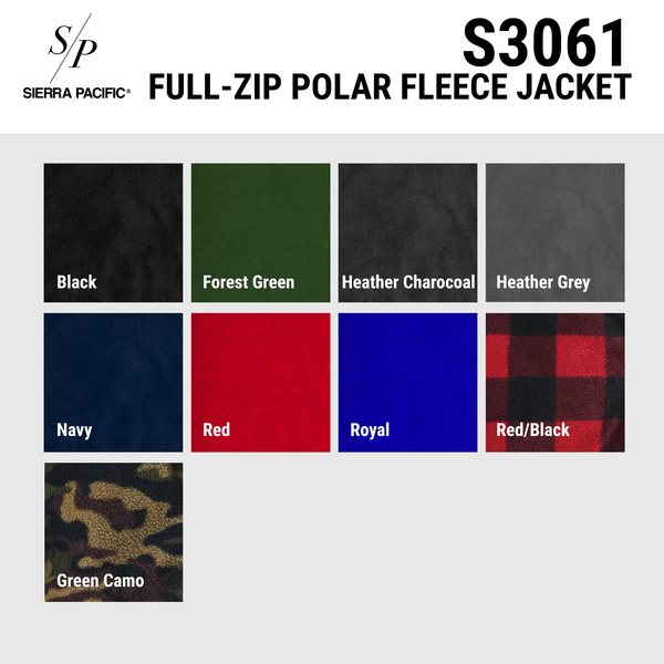 MENS FULL ZIP POLAR FLEECE JACKET - S3061