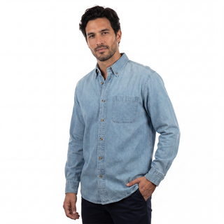 MENS LONG SLEEVE COTTON DENIM SHIRT - S7211