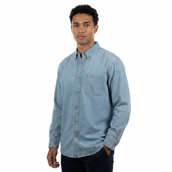 MENS LONG SLEEVE COTTON DENIM SHIRT - S3211