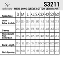 MENS LONG SLEEVE COTTON DENIM SHIRT - S3211