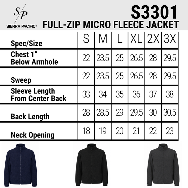 MENS FULL ZIP MICRO FLEECE JACKET - S3301