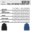 MENS FULL ZIP MICRO FLEECE VEST - S3310