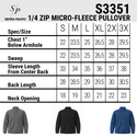 MENS 1/4 ZIP MICRO FLEECE PULLOVER - S3351