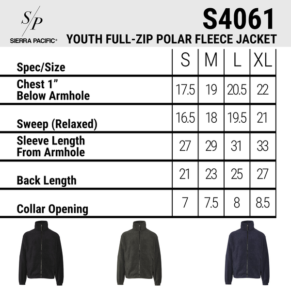 BOYS FULL ZIP POLAR FLEECE JACKET - S4061