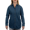 LADIES LONG SLEEVE COTTON DENIM SHIRT - S 5211