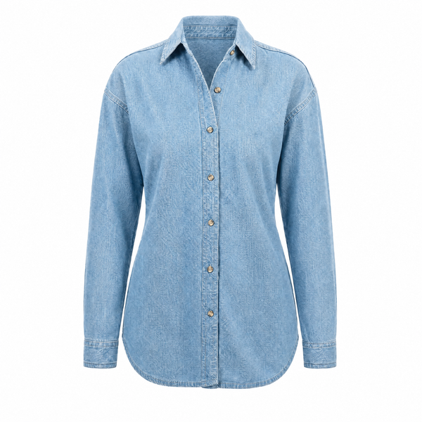 LADIES LONG SLEEVE COTTON DENIM SHIRT - S5211