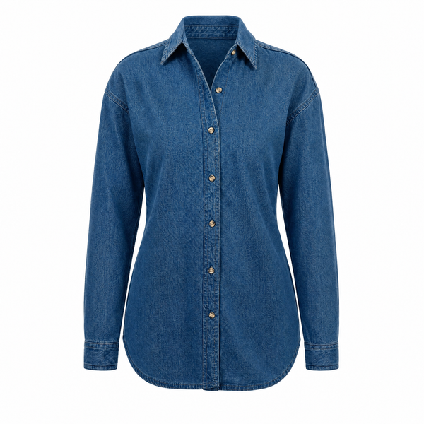 LADIES LONG SLEEVE COTTON DENIM SHIRT - S5211