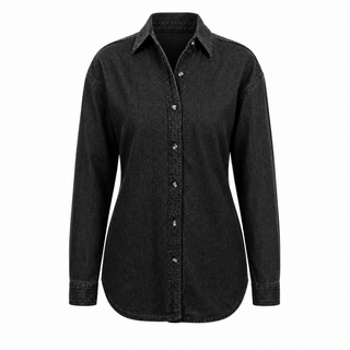 Buy black-denim LADIES LONG SLEEVE COTTON DENIM SHIRT - S5211