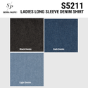 LADIES LONG SLEEVE COTTON DENIM SHIRT - S5211
