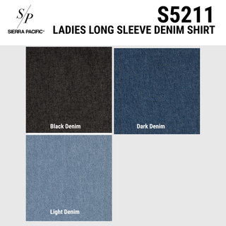 LADIES LONG SLEEVE COTTON DENIM SHIRT - S5211
