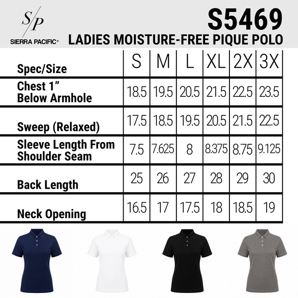 LADIES MOISTURE FREE PIQUE - S5469