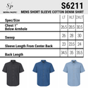 MENS SHORT SLEEVE COTTON DENIM SHIRT - S6211