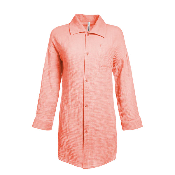 LONG SLEEVE BUTTON UP COVERUP - TC5263