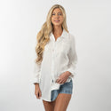 LONG SLEEVE BUTTON UP COVERUP - TC5263