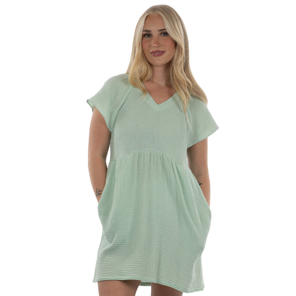 SPLIT COAST LADIES  POCKET DRESS - TC5711