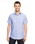 MENS SHORT SLEEVE Y/D PLAID SHIRTS - B 9247