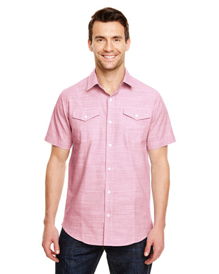 MENS SHORT SLEEVE Y/D PLAID SHIRTS - B 9247