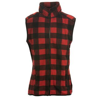 Buy red-black Burnside Polar Fleece Vest - B3012