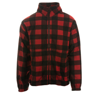 Buy red-black Burnside Polar Fleece Full-Zip Jacket - B3062