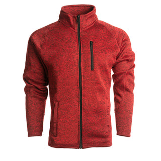 Buy heather-red Burnside Long Sleeve Sweater Knit Jacket - B3901