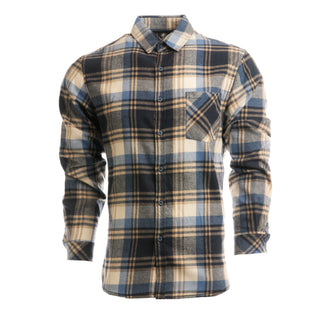 Buy charcoal-blue Burnside Traditional &quot;One Pocket&quot; Flannel - B8212
