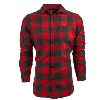 Buy red-heather-black Burnside Traditional &quot;One Pocket&quot; Flannel - B8212