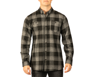 Buy grey-black Burnside Perfect Flannel Work Shirt - B8220